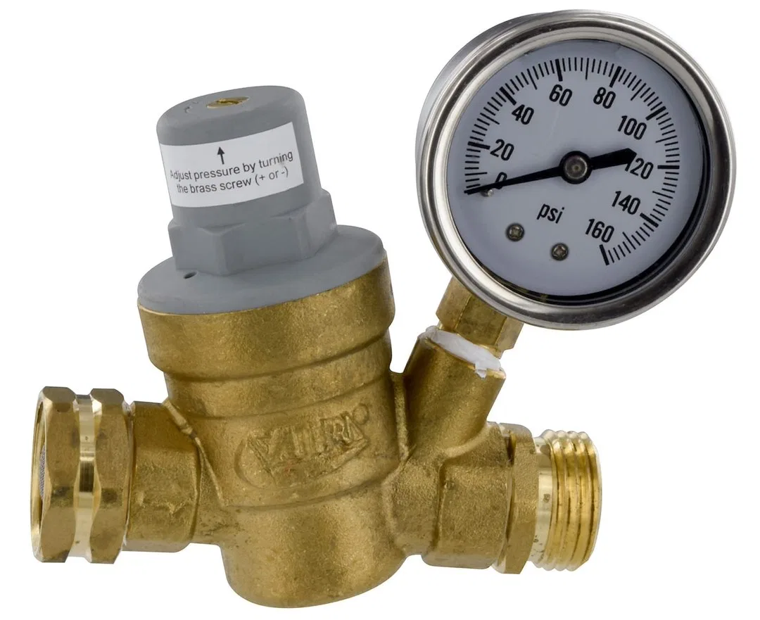 A01-1117VP – VALTERRA LLC Fresh Water Pressure Regulator, Protects RV Plumbing Against High Pressure Without Check Va...